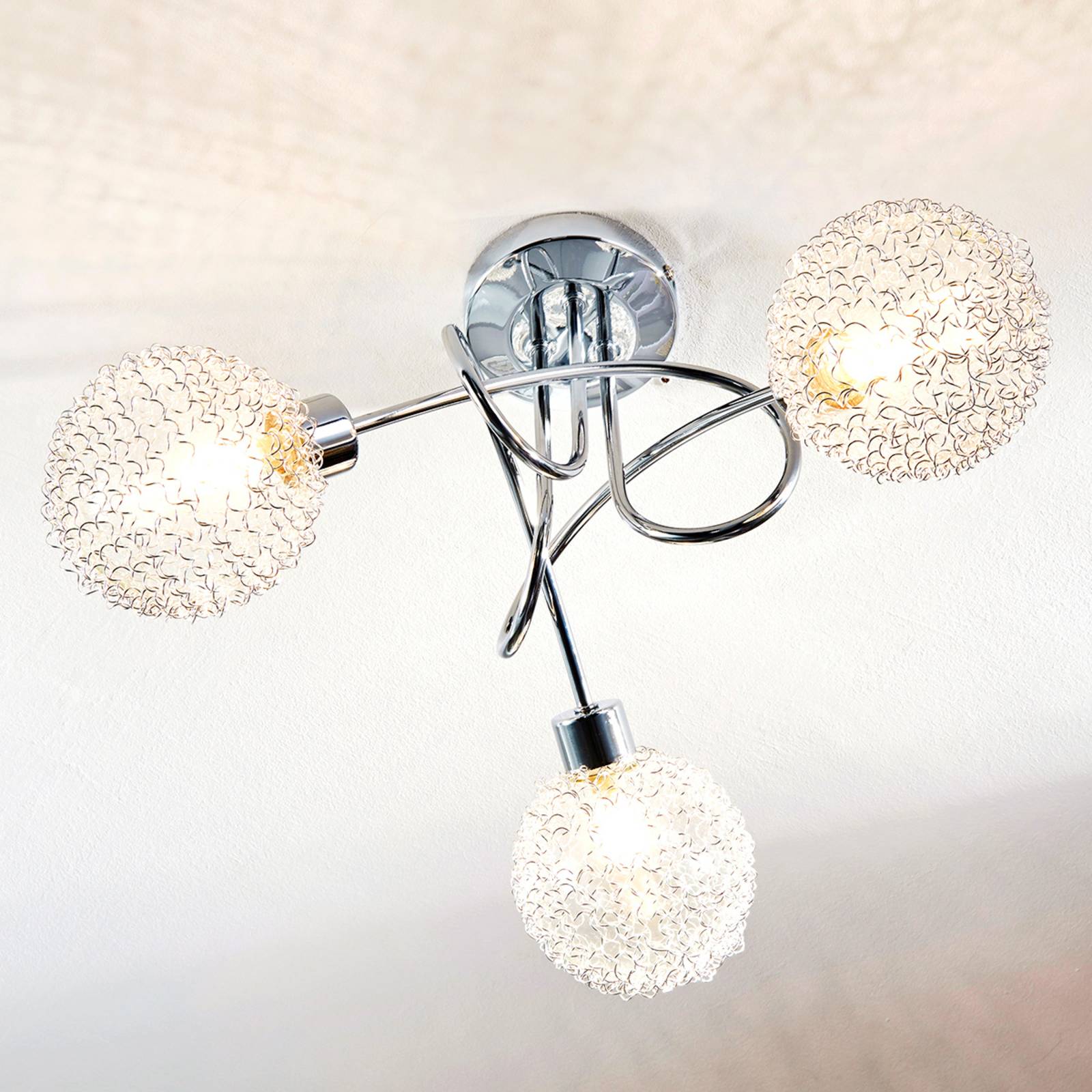 Lindby Deckenleuchte Ticino, Ø 40 cm, chrom, Glas, Metall Lindby Deckenleuchte Ticino, Ø 40 cm, chrom, Glas, Metall von LINDBY