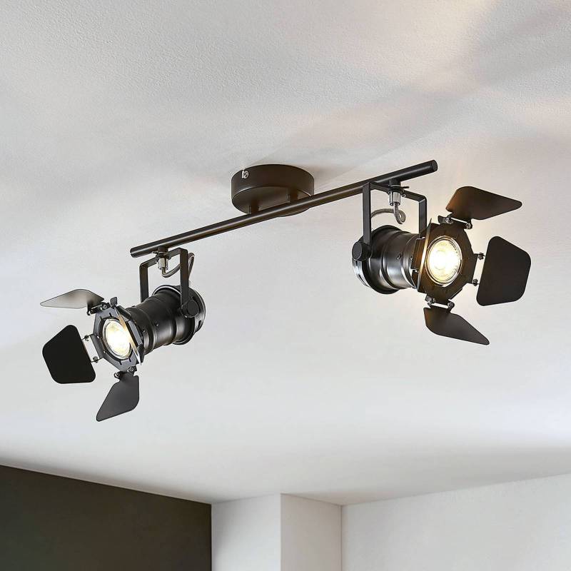 Lindby Deckenleuchte Tilen, 2-flg., schwarz, Metall, 26cm von LINDBY