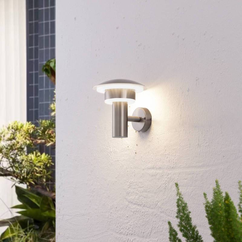 Lindby LED-Außenwandleuchte Lillie, Höhe 19 cm, Edelstahl von LINDBY