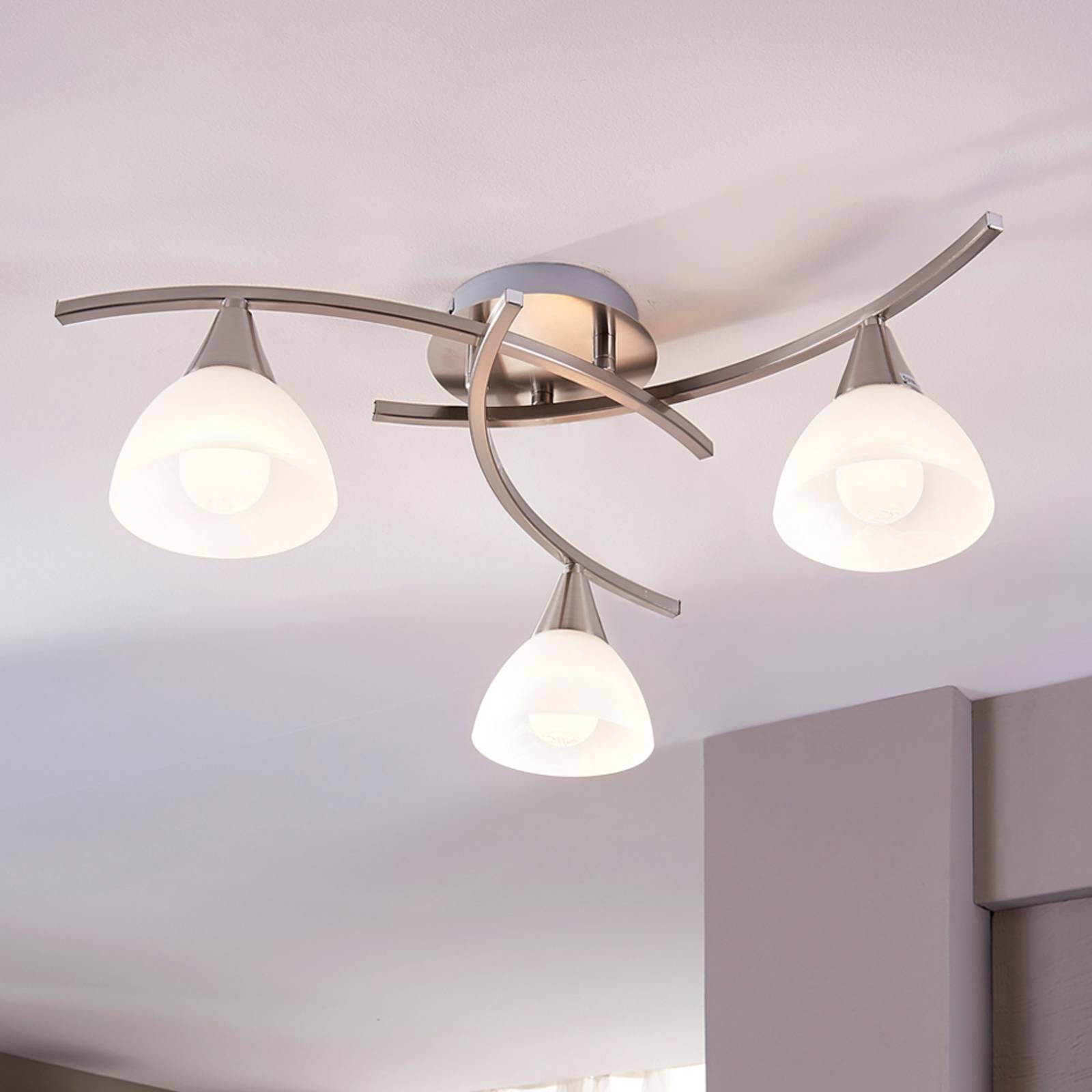 Lindby Deckenlampe Della, nickel, Ø 58 cm, 3-flammig, E14 Lindby Deckenlampe Della, nickel, Ø 58 cm, 3-flammig, E14 von LINDBY