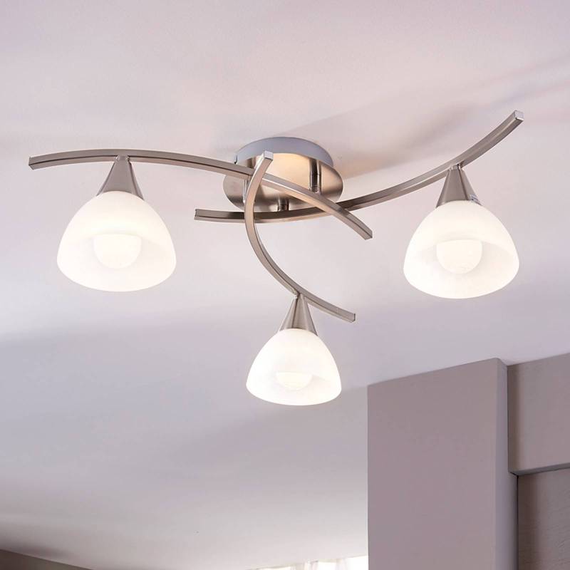 Lindby Deckenlampe Della, nickel, Ø 58 cm, 3-flammig, E14 von LINDBY