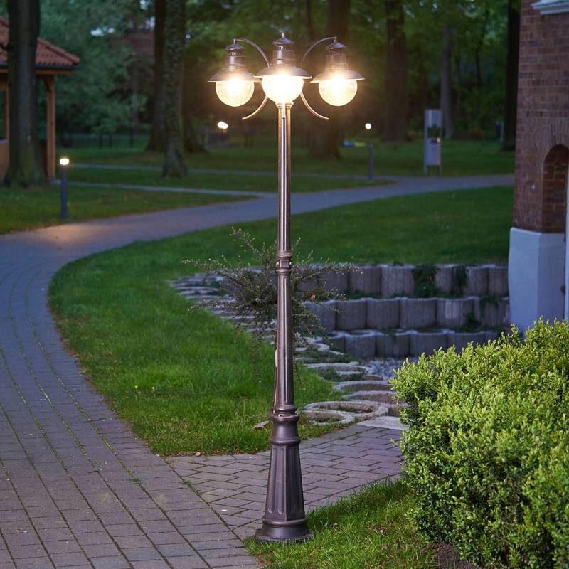 Lindby Außenleuchte Eddie, 198 cm, rost, Metall, IP44, E27 von LINDBY