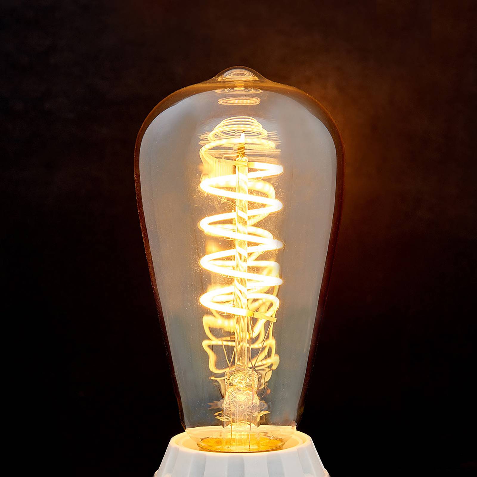 E27 LED-Rustika Curved Line 4W, 1.800K, amber E27 LED-Rustika Curved Line 4W, 1.800K, amber von LINDBY