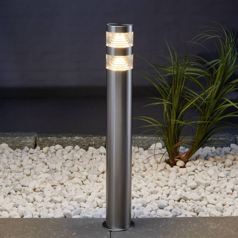 Lindby LED-Wegeleuchte Lanea, 60 cm, grau, Edelstahl, IP44 von LINDBY