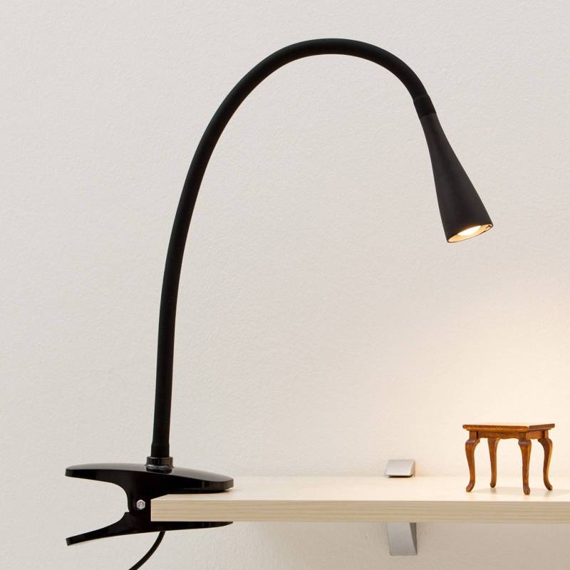 Lindby LED-Klemmleuchte Baris, schwarz, Höhe 44 cm, 3000K von LINDBY