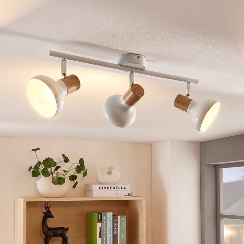 Lindby Deckenstrahler Fridolin, 50cm, 3-flg., weiß, Metall von LINDBY