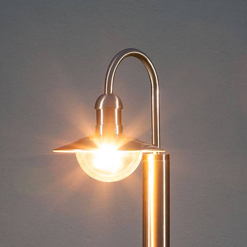 Lindby Wegeleuchte Damion, 140 cm, Edelstahl, E27, IP44 von LINDBY