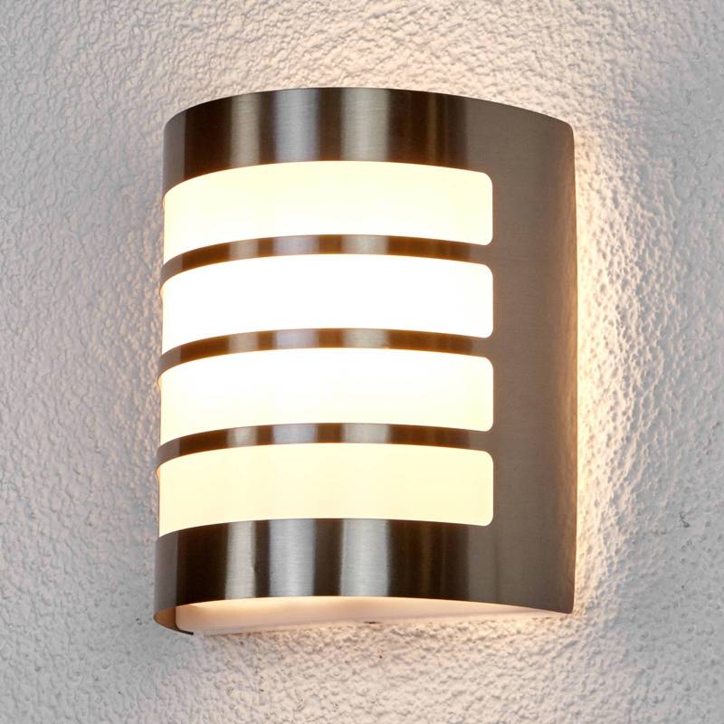 Lindby Außenwandleuchte Noyan, 20 cm, Edelstahl, IP44, E27 von LINDBY