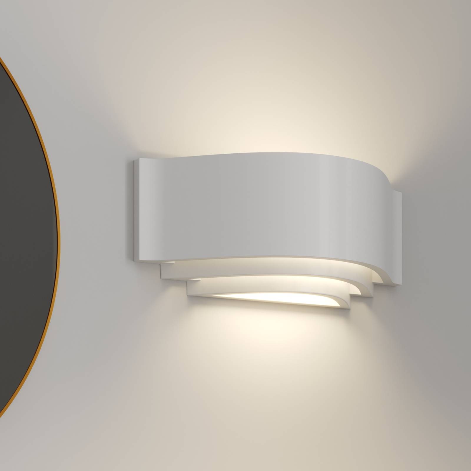 Gips-Wandlampe Amran, weiß, dreistufig Gips-Wandlampe Amran, weiß, dreistufig von LINDBY