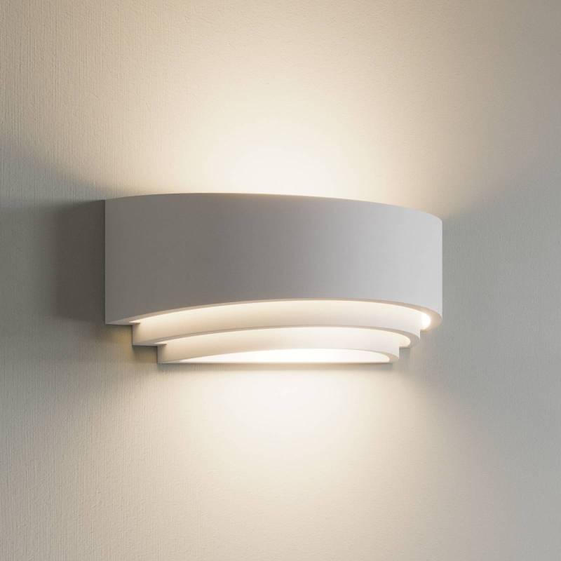 Lindby Wandlampe Lucien, weiß, Gips, bemalbar, up/down, E14 von LINDBY