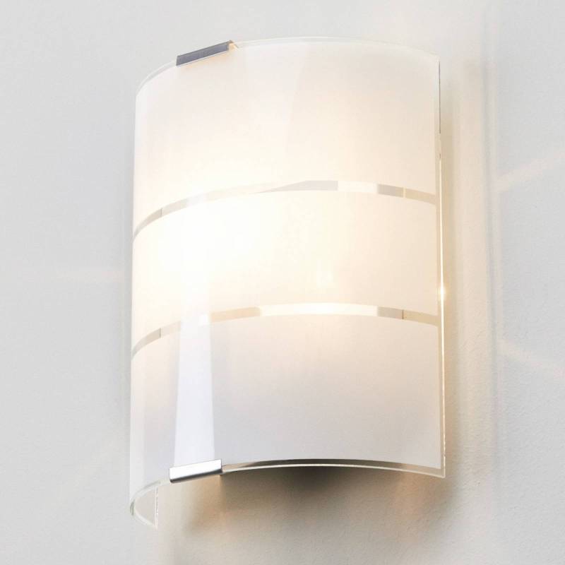 Lindby Wandleuchte Vincenzo, 21 cm hoch, weiß, Glas, E14 von LINDBY