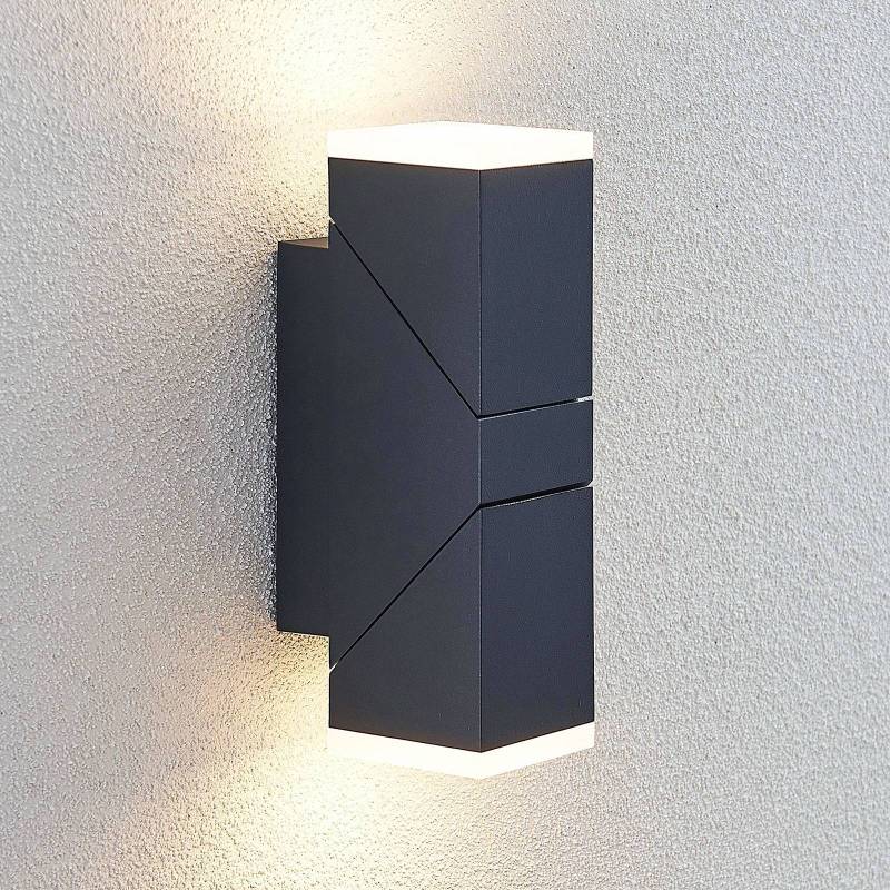 Lindby LED-Wandleuchte Sally, 22cm, anthrazit, IP54 von LINDBY