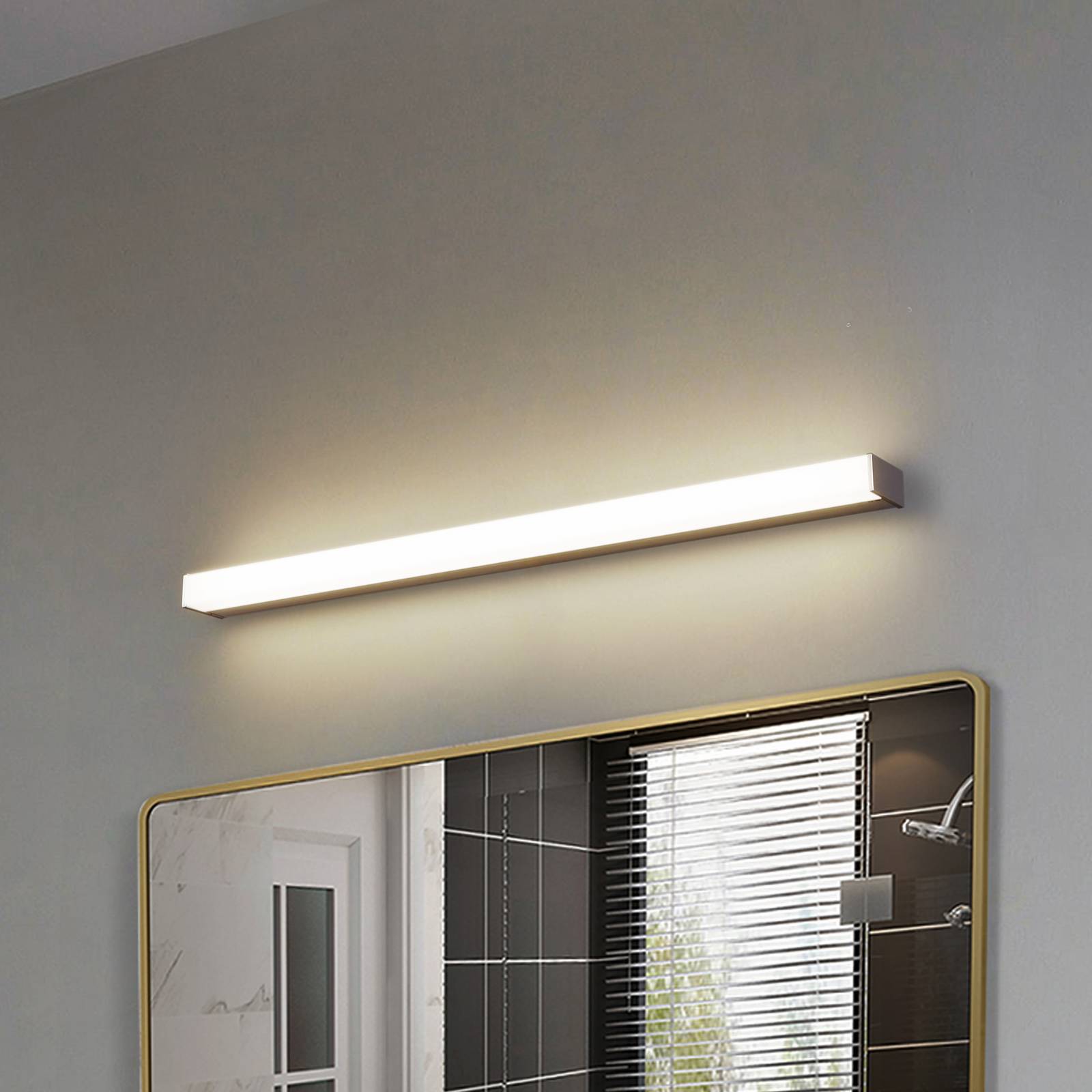 Lindby LED-Wandlampe Philippa, eckig, 89 cm, alufarben, IP44 Lindby LED-Wandlampe Philippa, eckig, 89 cm, alufarben, IP44 von LINDBY
