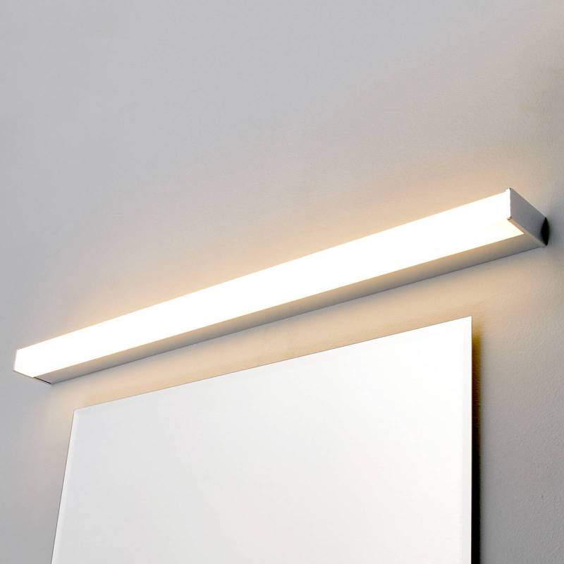 Lindby LED-Wandlampe Philippa, eckig, 89 cm, chrom, IP44 von LINDBY