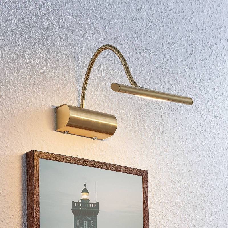 LED-Bilderleuchte Rakel mit Flexarm, messing matt von LINDBY