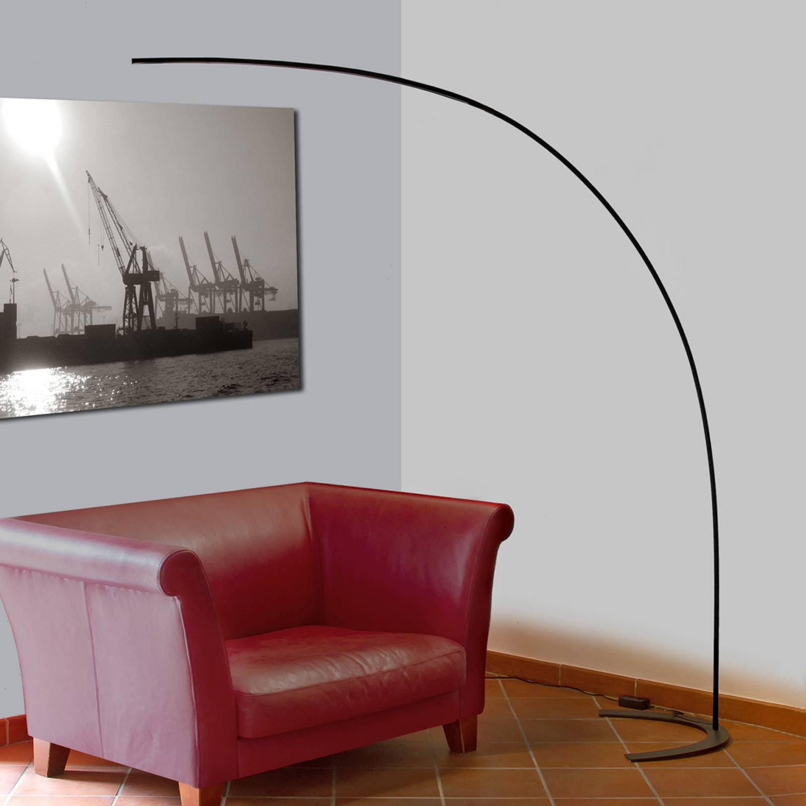 Lindby LED-Stehleuchte Danua, schwarz, Metall, Höhe 200 cm Lindby LED-Stehleuchte Danua, schwarz, Metall, Höhe 200 cm von LINDBY