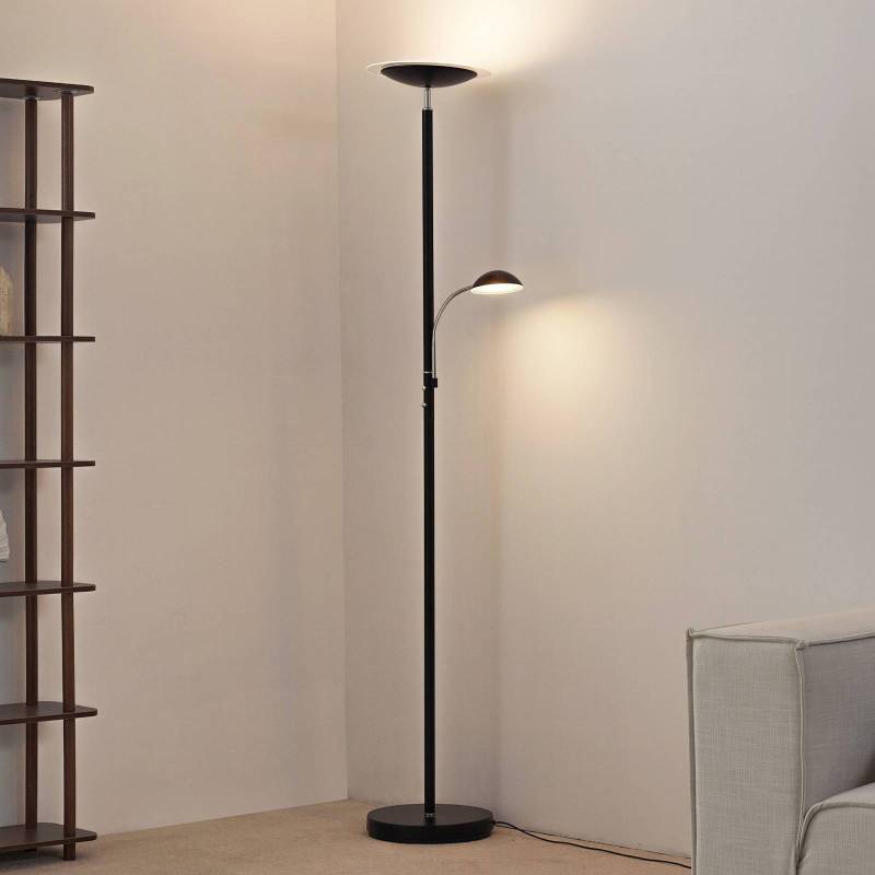 Lindby LED-Stehlampe Malea, schwarz, Leselampe, dimmbar von LINDBY