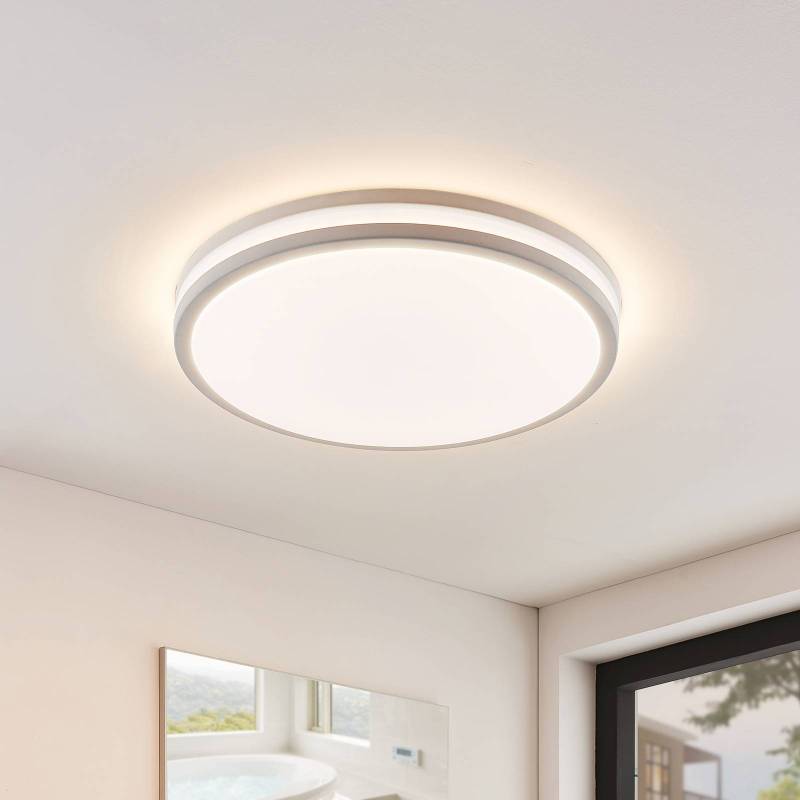 LED-Deckenlampe Arnim, weiß, Kunststoff, Ø 49cm, IP44 von LINDBY
