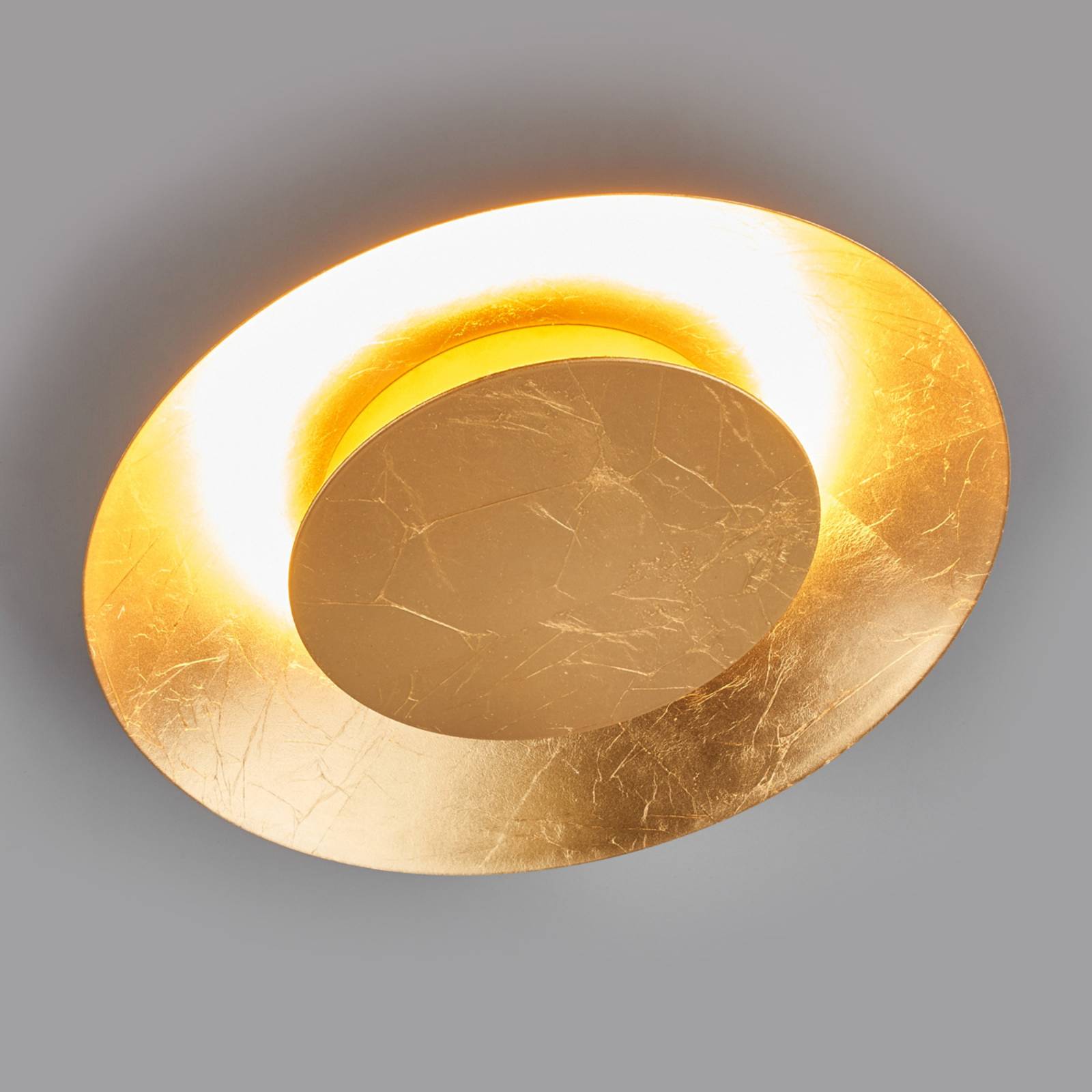 LED-Deckenleuchte Keti in Goldoptik, Ø 34,5 cm von LINDBY