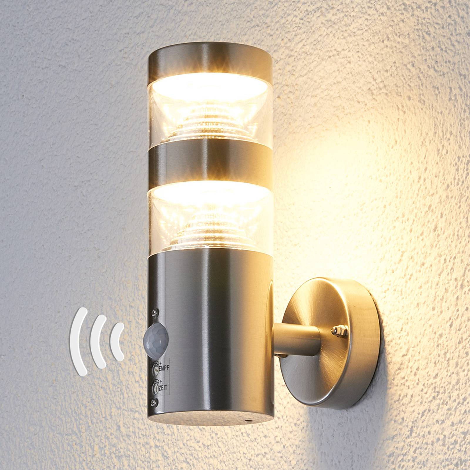 Lindby LED-Außenwandleuchte Lanea, 22 cm, Edelstahl, Sensor Lindby LED-Außenwandleuchte Lanea, 22 cm, Edelstahl, Sensor von LINDBY