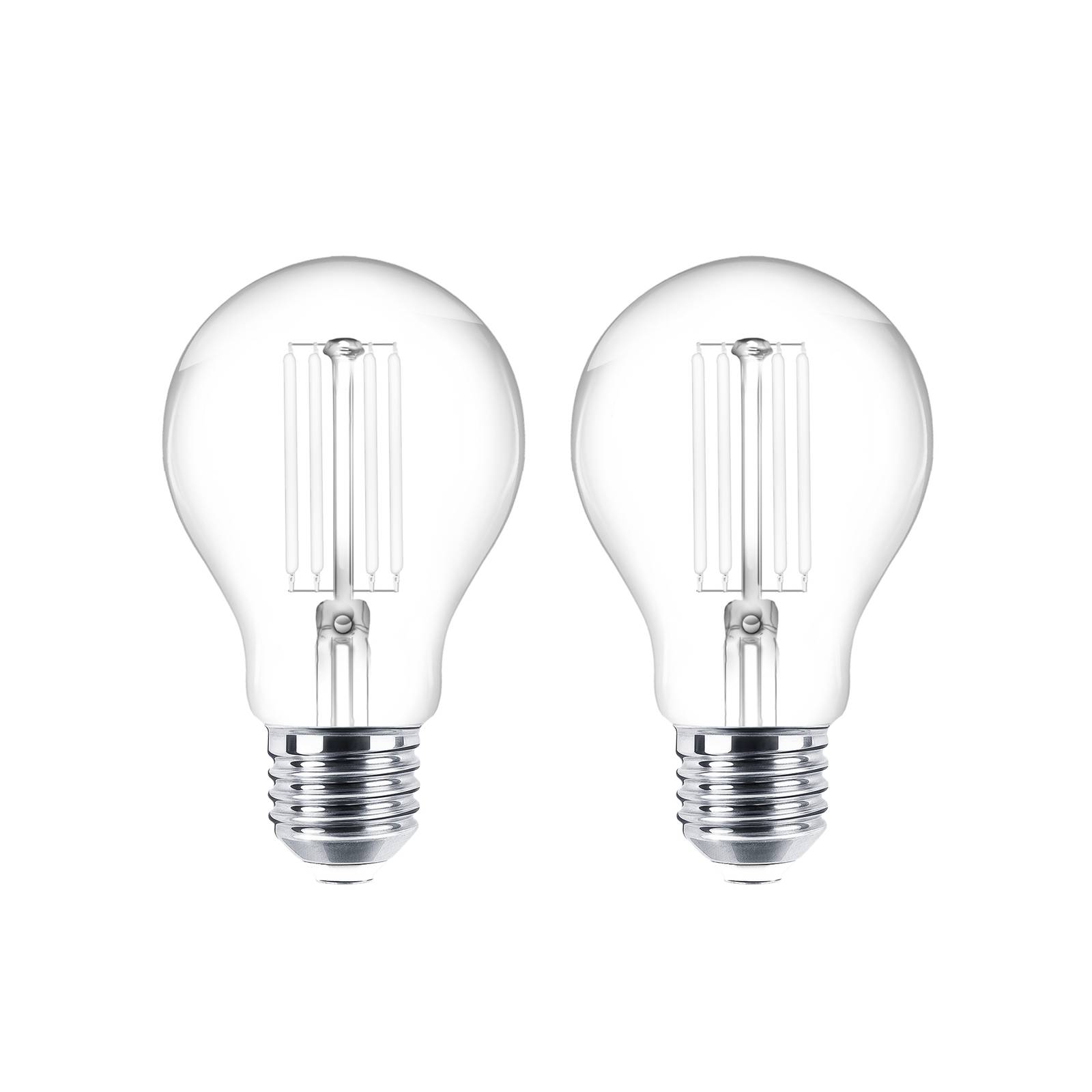 LED-Leuchtmittel Filament E27 2er-Set 7W 806 lm klar 2.700K LED-Leuchtmittel Filament E27 2er-Set 7W 806 lm klar 2.700K von LINDBY