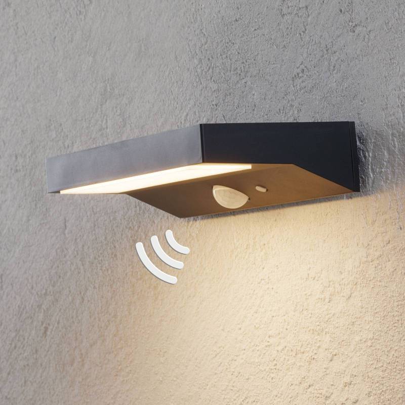 Lindby LED-Solar-Außenwandleuchte Maresia, Sensor, anthrazit von LINDBY