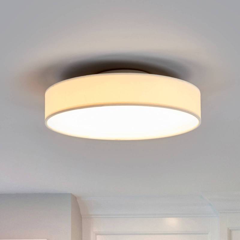 Lindby LED-Deckenlampe Saira, Ø 30 cm, weiß, Textil von LINDBY