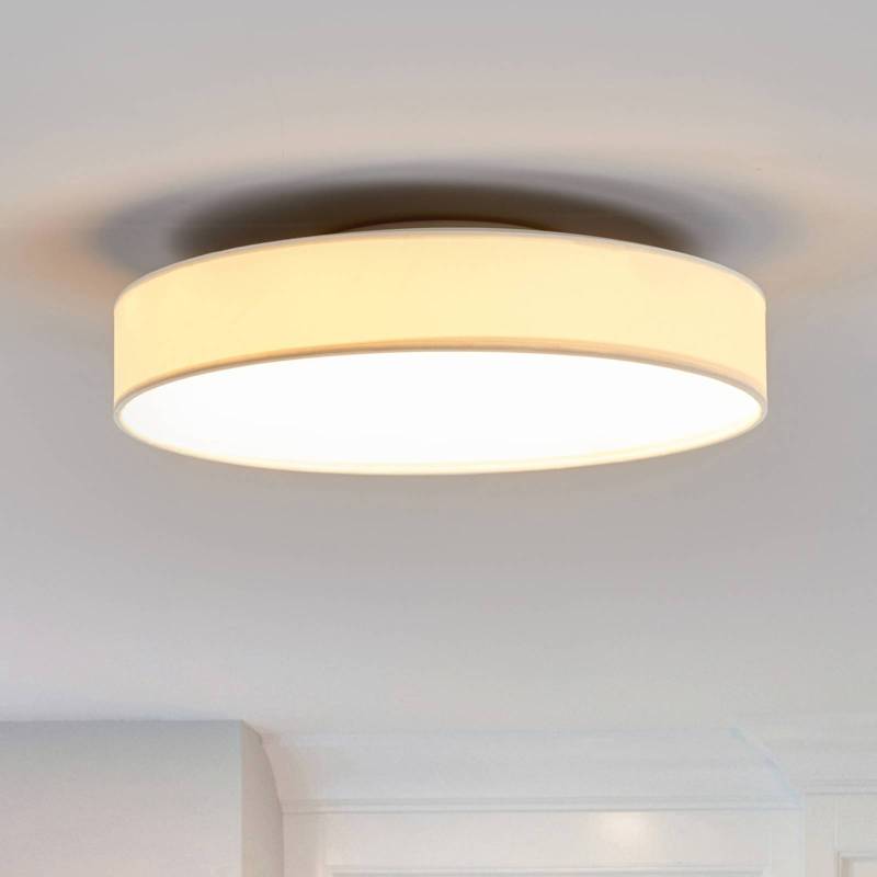 Lindby LED-Deckenlampe Saira, Ø 40 cm, weiß, Textil von LINDBY