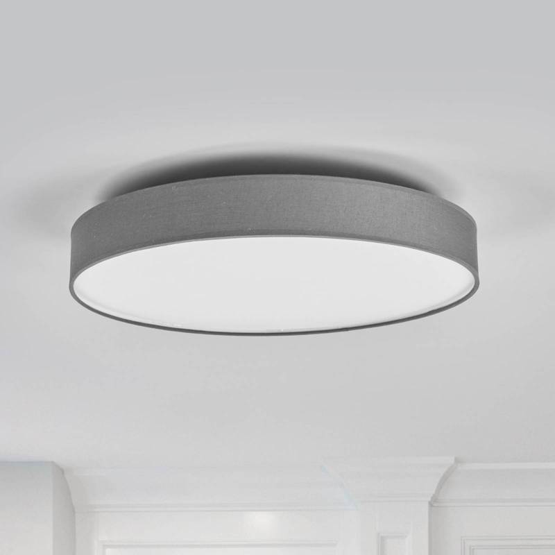 Lindby LED-Deckenlampe Saira, Ø 50 cm, grau, Textil von LINDBY