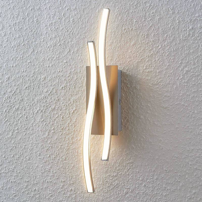 Lindby LED-Wandleuchte Safia, 45 cm, nickelfarben, Metall von LINDBY