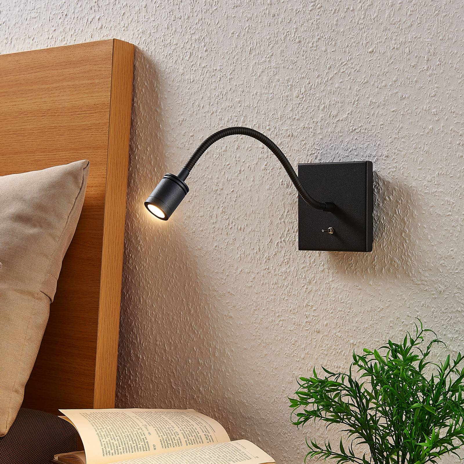 Lindby LED-Wandlampe Mayar, 2er, schwarz, Leselampe, 11 cm Lindby LED-Wandlampe Mayar, 2er, schwarz, Leselampe, 11 cm von LINDBY