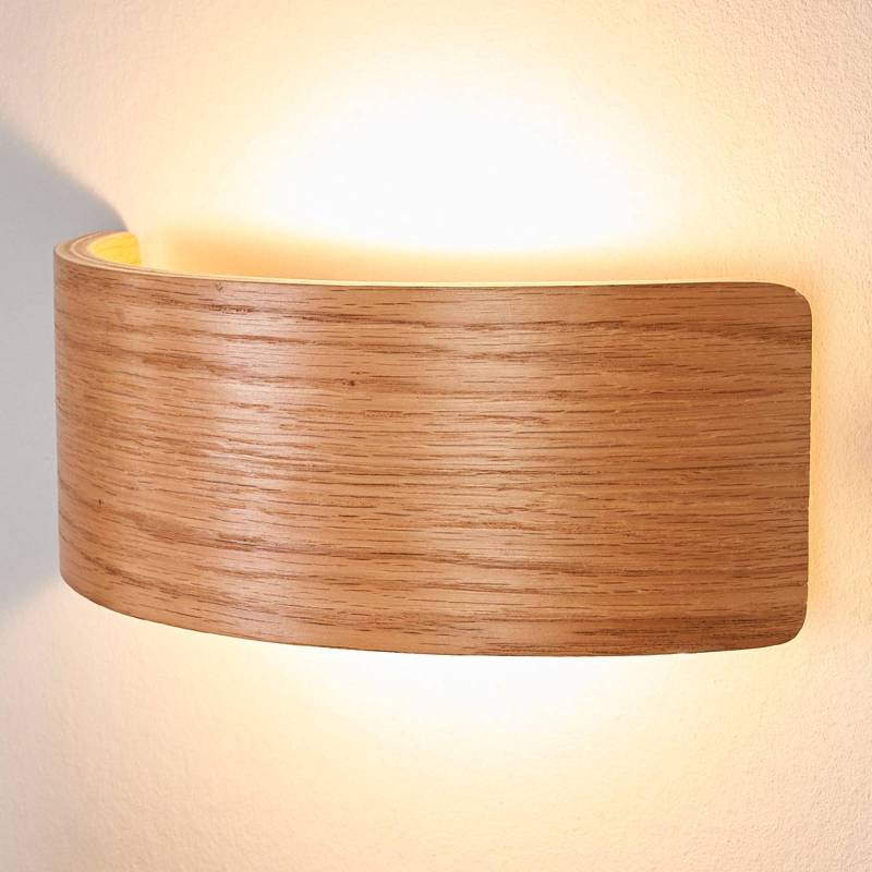 LED-Wandleuchte Rafailia 23cm, Holz von LINDBY