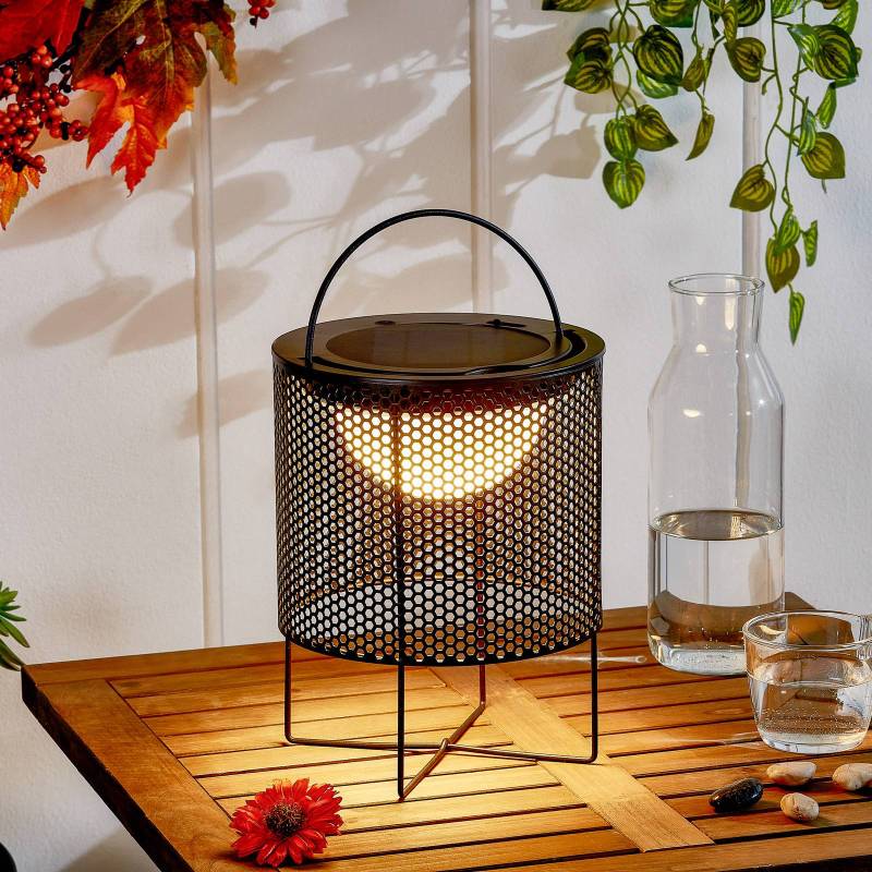 Lindby LED-Solar-Terrassenleuchte Achilleas, RGBW, schwarz von LINDBY