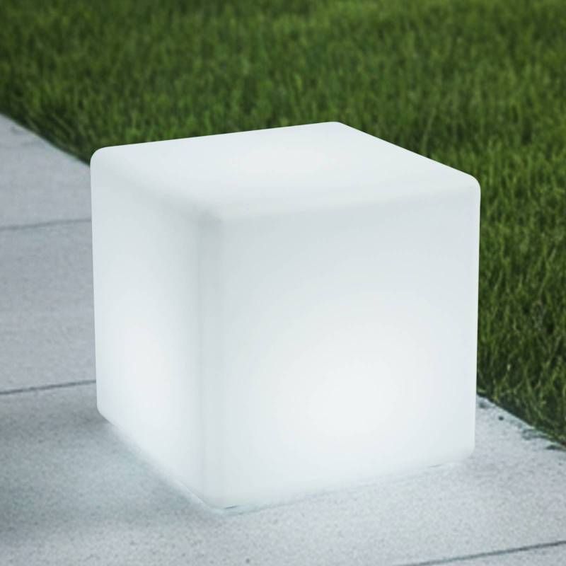 Lindby Akku-LED-Außenleuchte Cubara, RGB, Würfel, Kunststoff von LINDBY