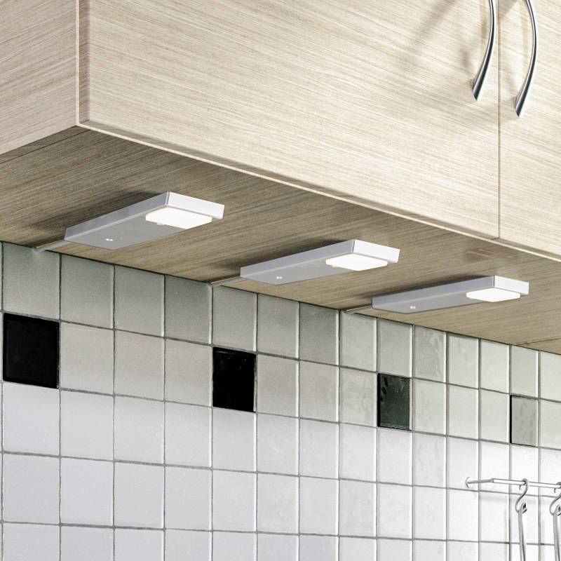 Lindby Amaryll LED-Unterbauleuchte, 3er-Set silber von LINDBY