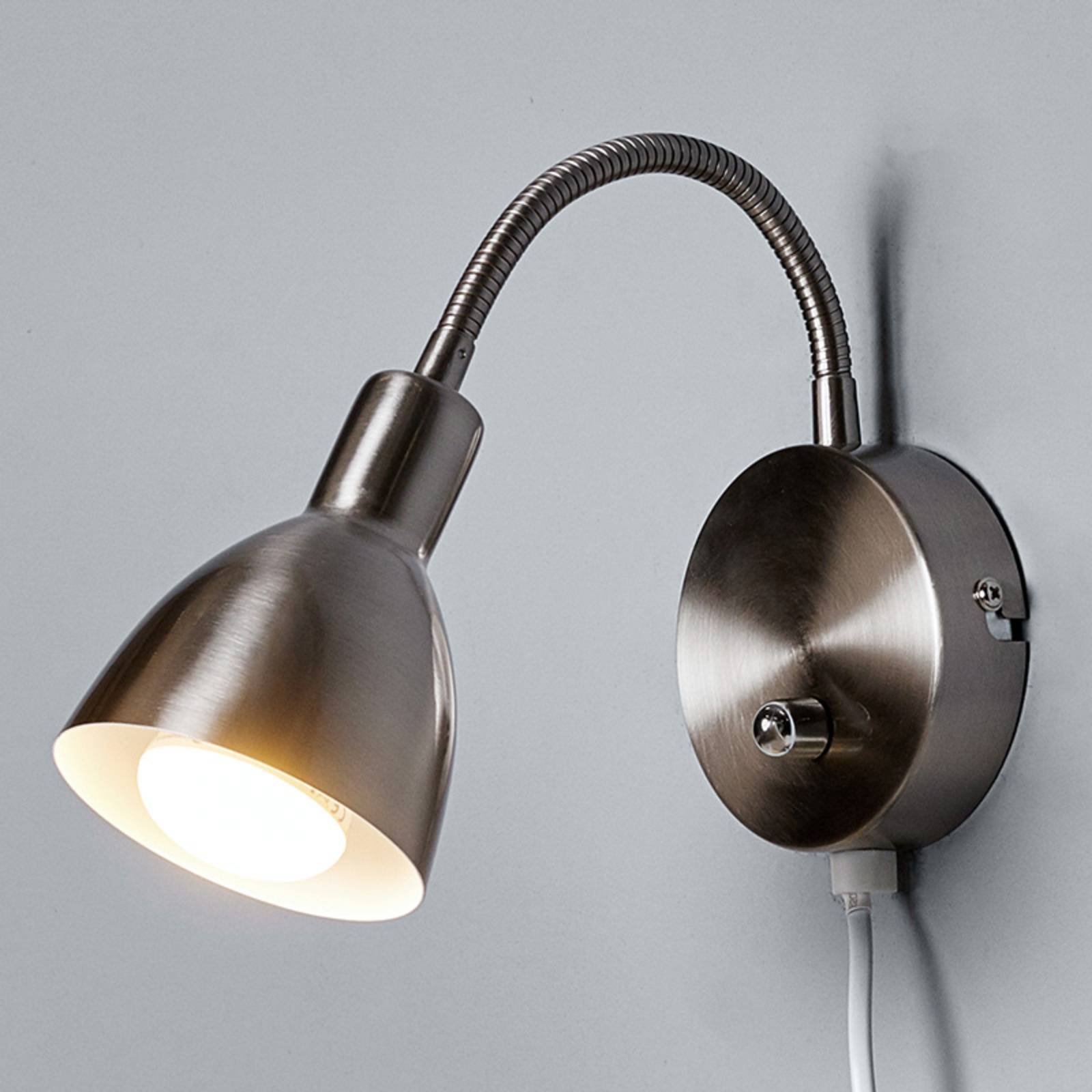Lindby Wandlampe Amrei, nickelfarben, 42cm, Stecker, dimmbar Lindby Wandlampe Amrei, nickelfarben, 42cm, Stecker, dimmbar von LINDBY