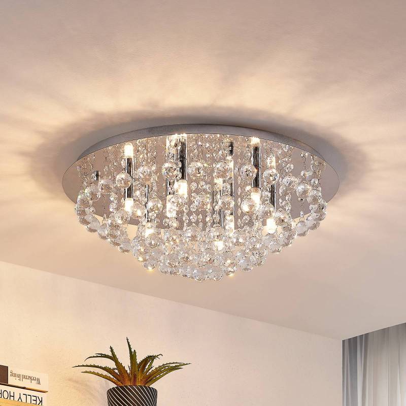 Lindby Deckenleuchte Antonino, Ø 55 cm, 8-flg., Kristall, G9 von LINDBY