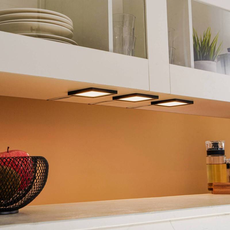 Lindby Antony LED-Unterbaulampe, 3er-Set, schwarz von LINDBY