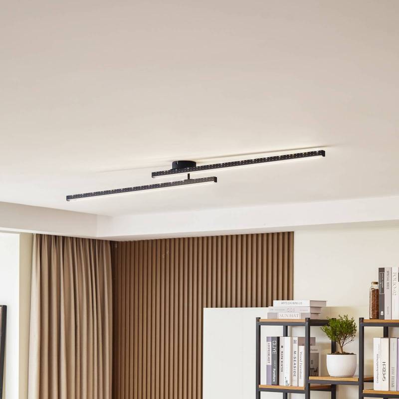 Lindby LED-Deckenleuchte Aurendor, 135 cm, schwarz, Metall von LINDBY