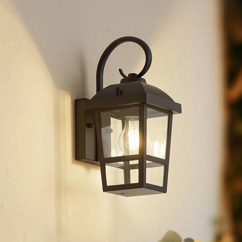 Lindby Außenwandleuchte Eloane, schwarz, Edelstahl, 29 cm von LINDBY