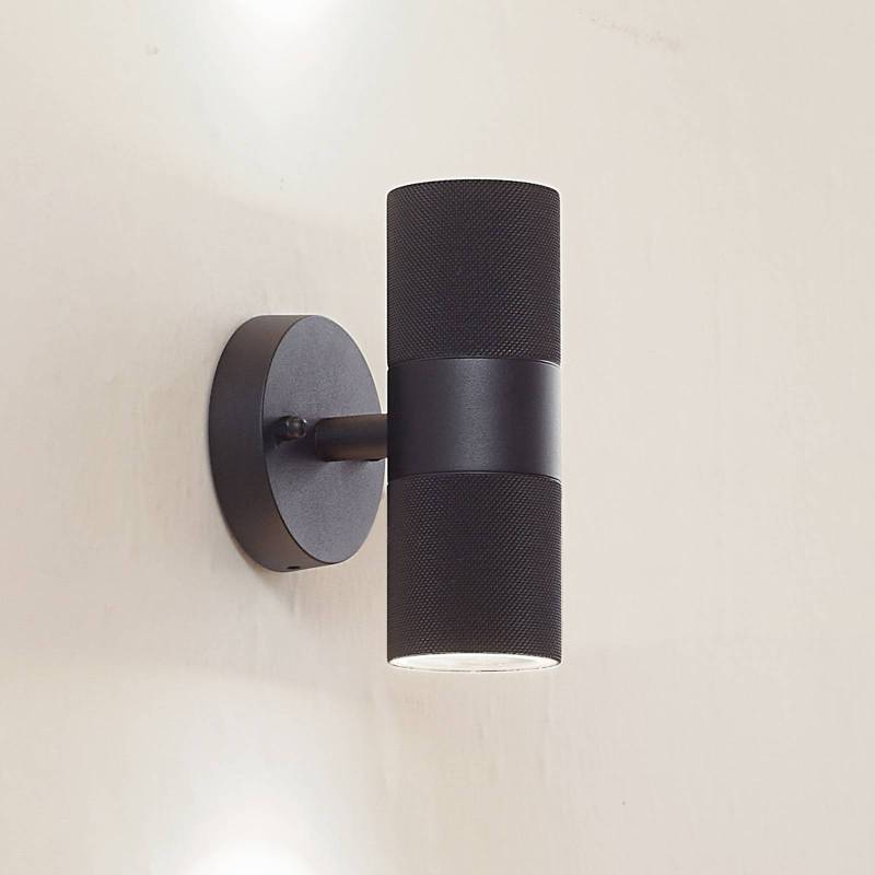 Lindby Außenwandleuchte Jovane, schwarz, Alu, 2-flammig von LINDBY