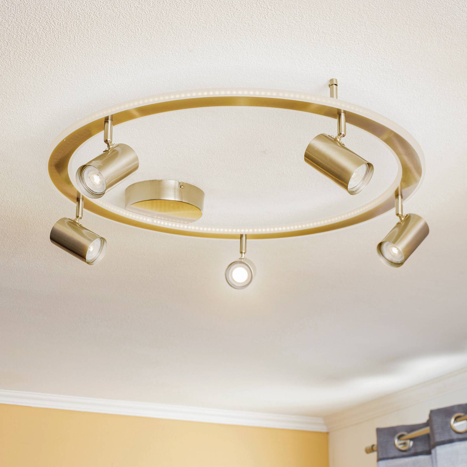 Lindby Berisha LED-Deckenlampe, 6-flammig, nickel von LINDBY