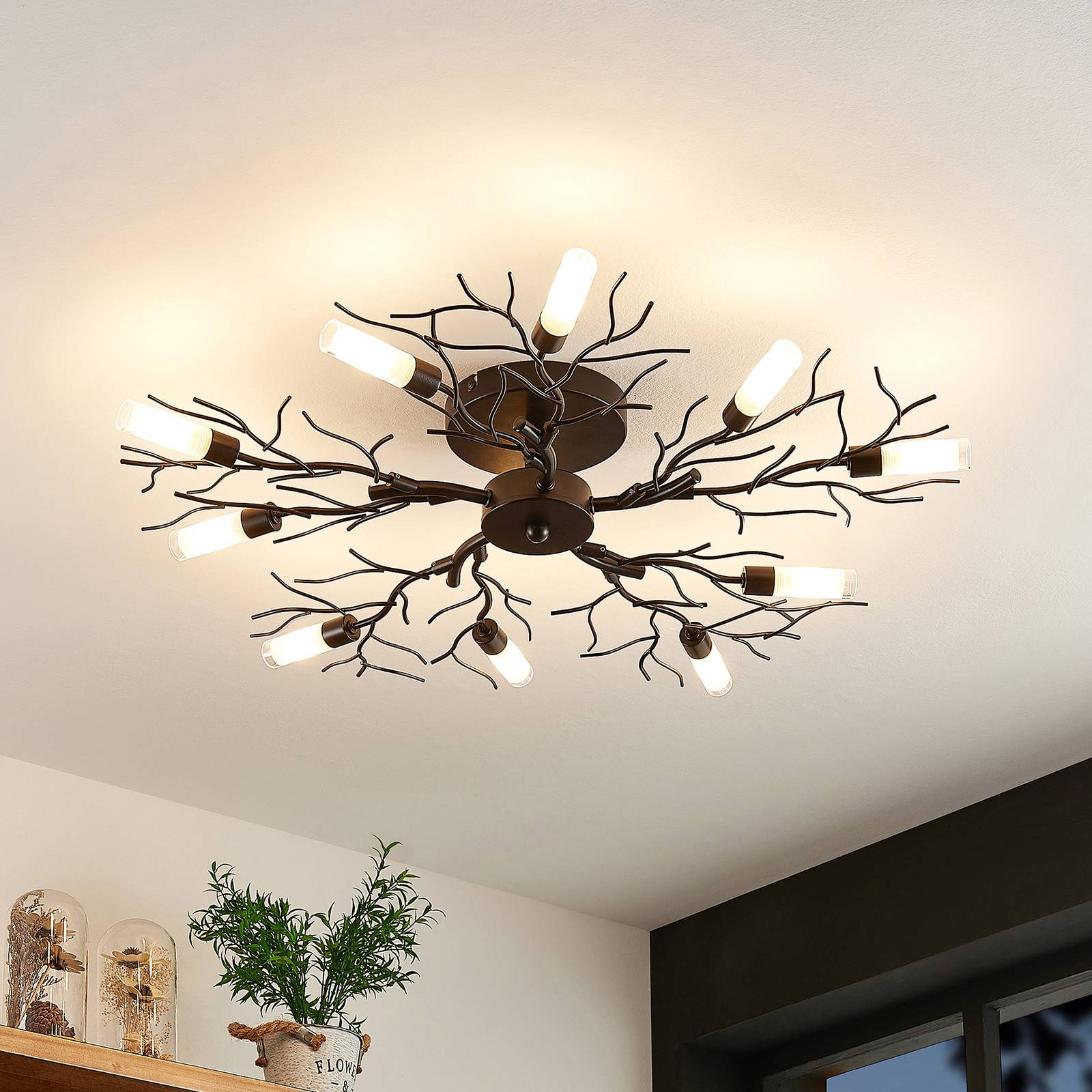 Lindby Deckenleuchte Bigna, Ø 68 cm, 10-flammig, Metall, G9 Lindby Deckenleuchte Bigna, Ø 68 cm, 10-flammig, Metall, G9 von LINDBY