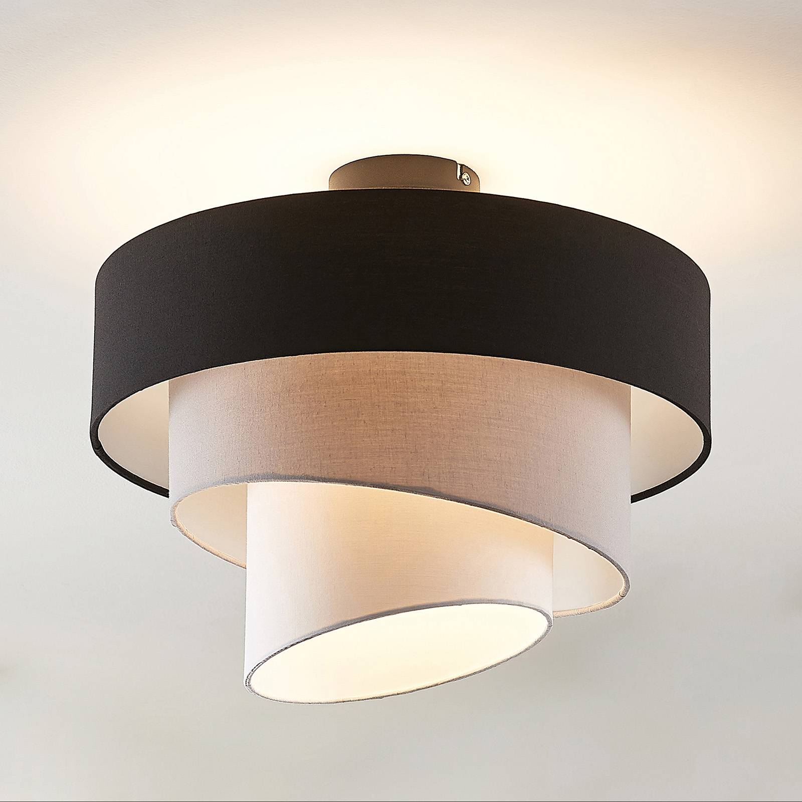 Lindby Deckenlampe Coria, schwarz/grau/weiß, Ø 40 cm, E27 Lindby Deckenlampe Coria, schwarz/grau/weiß, Ø 40 cm, E27 von LINDBY