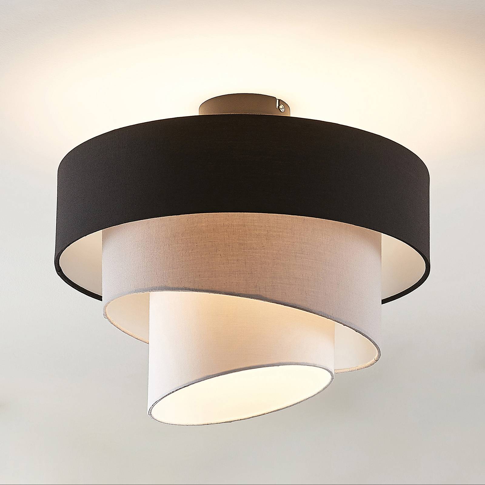 Lindby Coria Deckenlampe, schwarz und grau von LINDBY