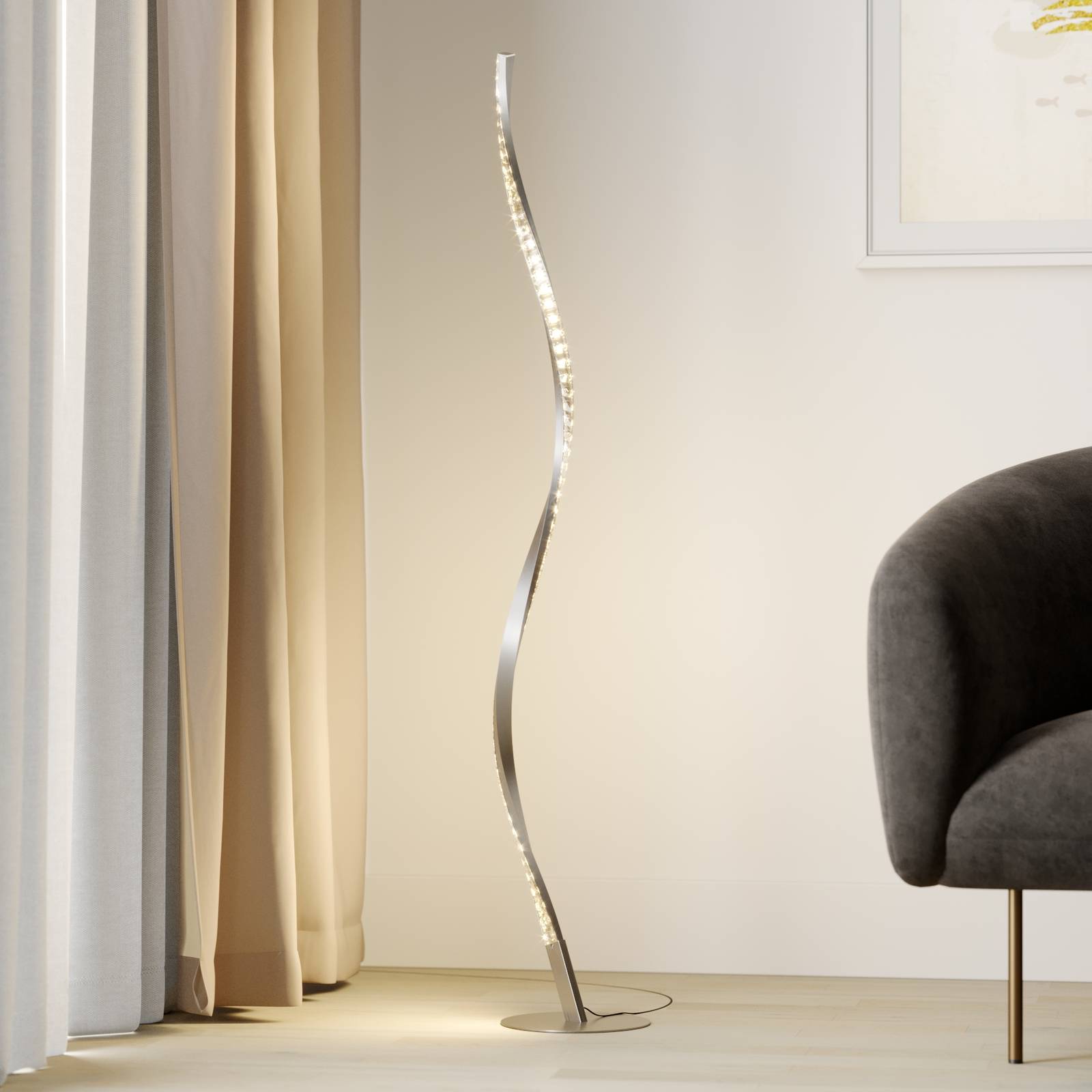 Lindby LED-Stehlampe Criostal, RGBW, dimmbar, Fernbedienung Lindby LED-Stehlampe Criostal, RGBW, dimmbar, Fernbedienung von LINDBY