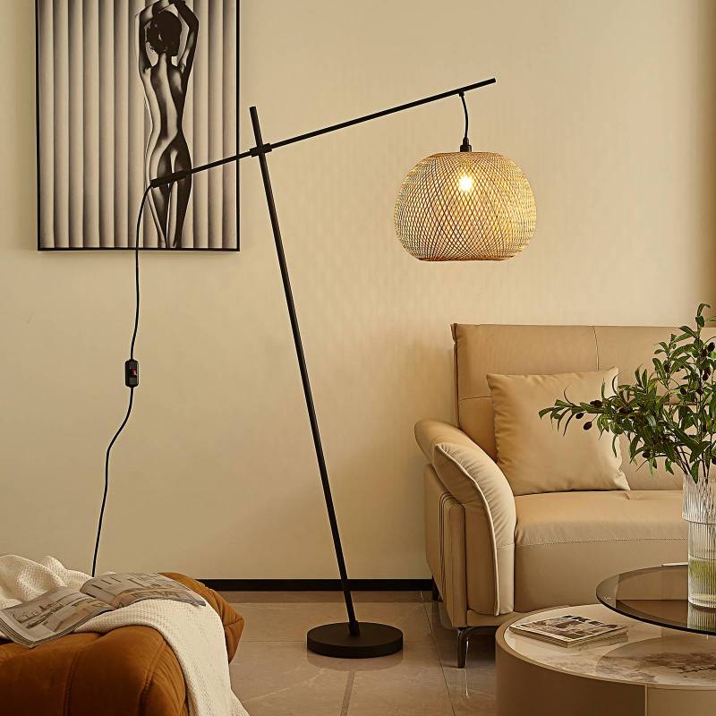 Lindby Stehleuchte Dabila, Bambus, 165 cm hoch, E27 von LINDBY