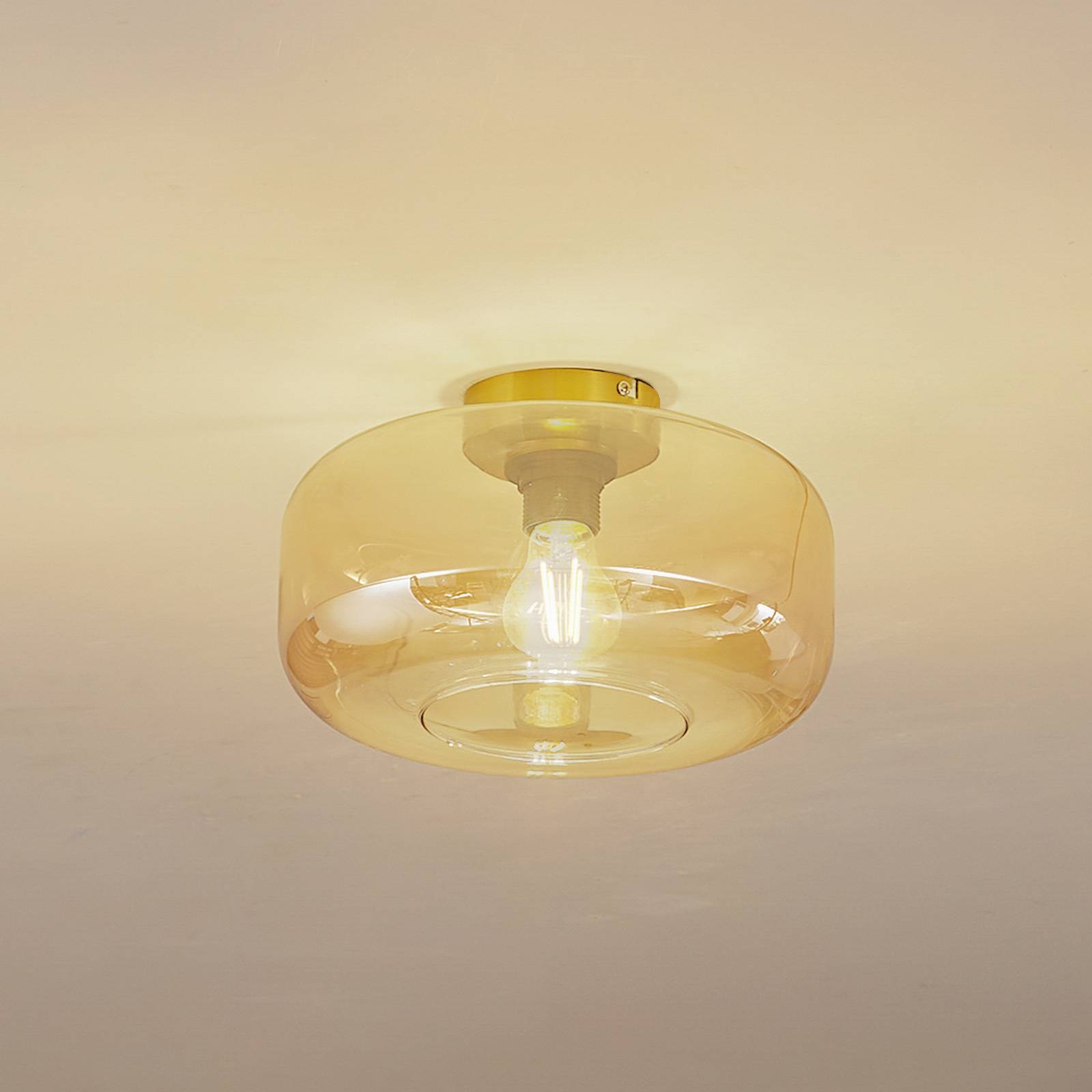 Lindby Deckenleuchte Hildur, Ø 28,5 cm, amber, Glas Lindby Deckenleuchte Hildur, Ø 28,5 cm, amber, Glas von LINDBY