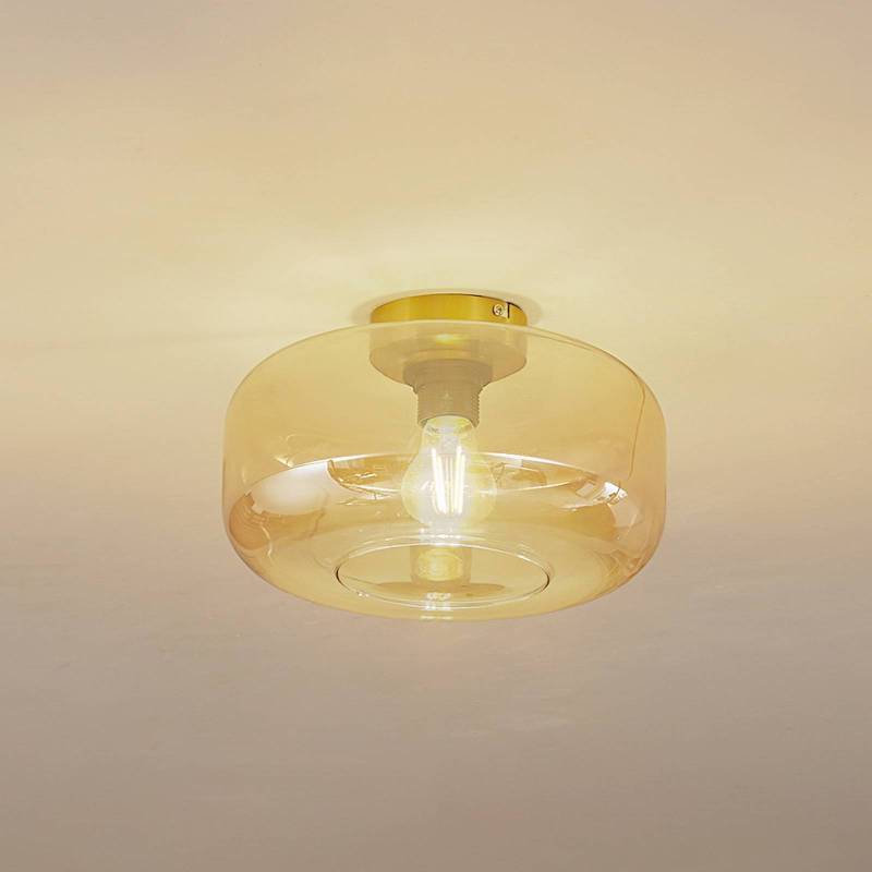 Lindby Deckenleuchte Hildur, Ø 28,5 cm, amber, Glas von LINDBY