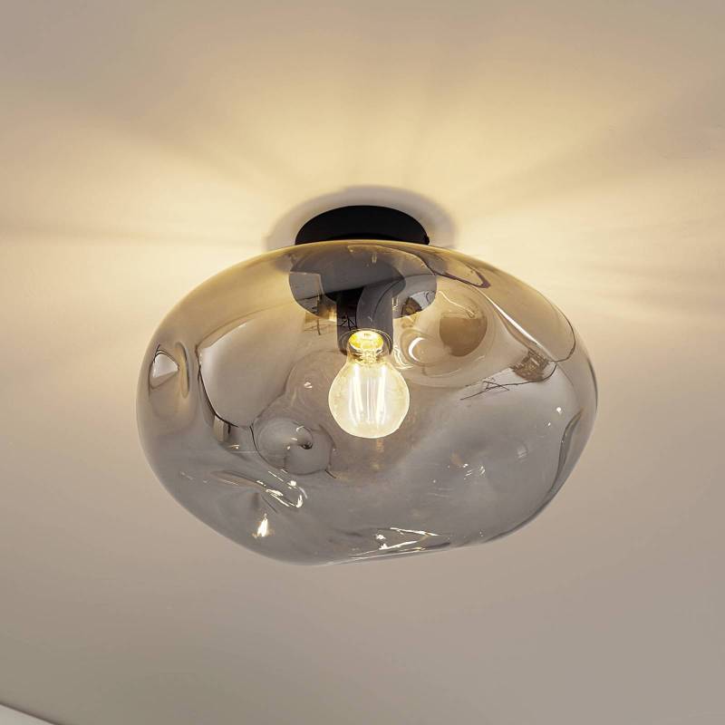 Lindby Deckenleuchte Lelia, rauchgrau, Glas, Ø 35 cm von LINDBY